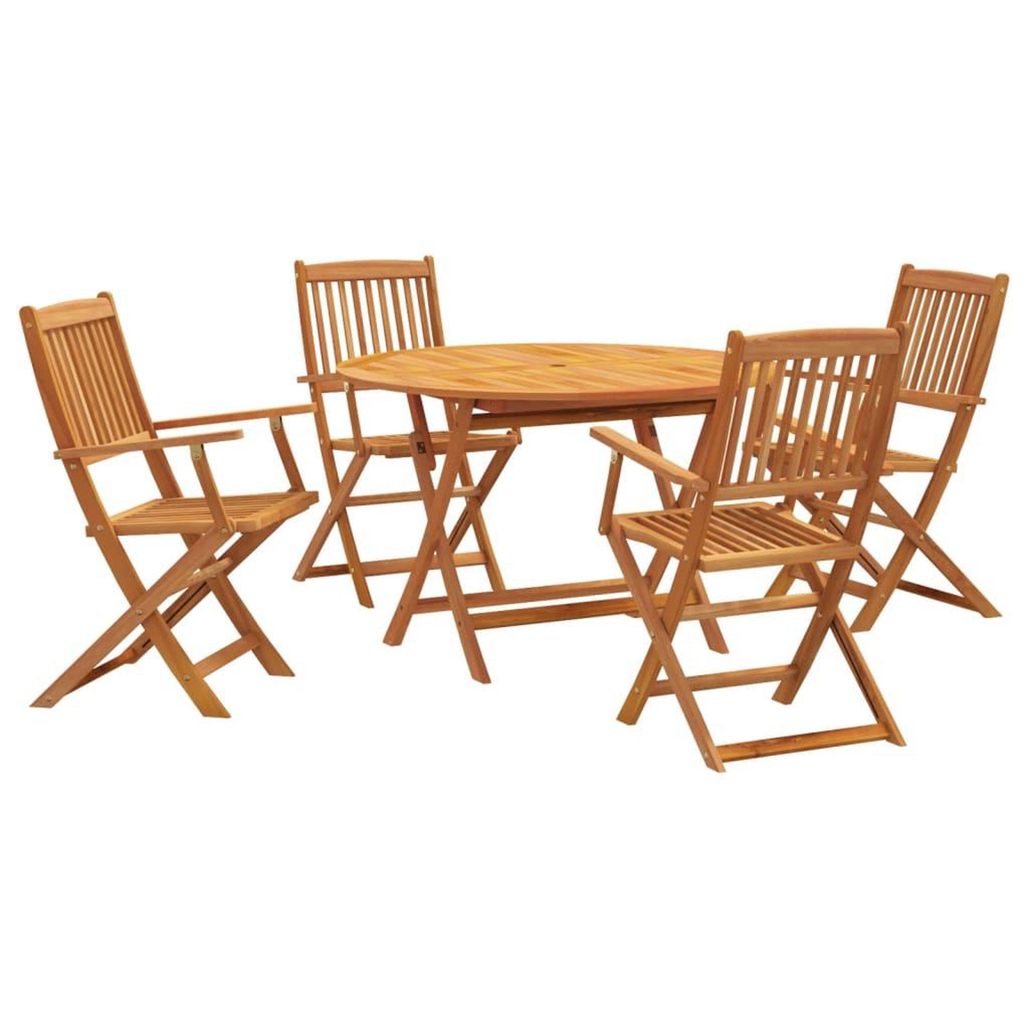 Voir la diapositive 2 : VIDAXL Ensemble a manger de jardin 5 pcs Bois d'acacia solide