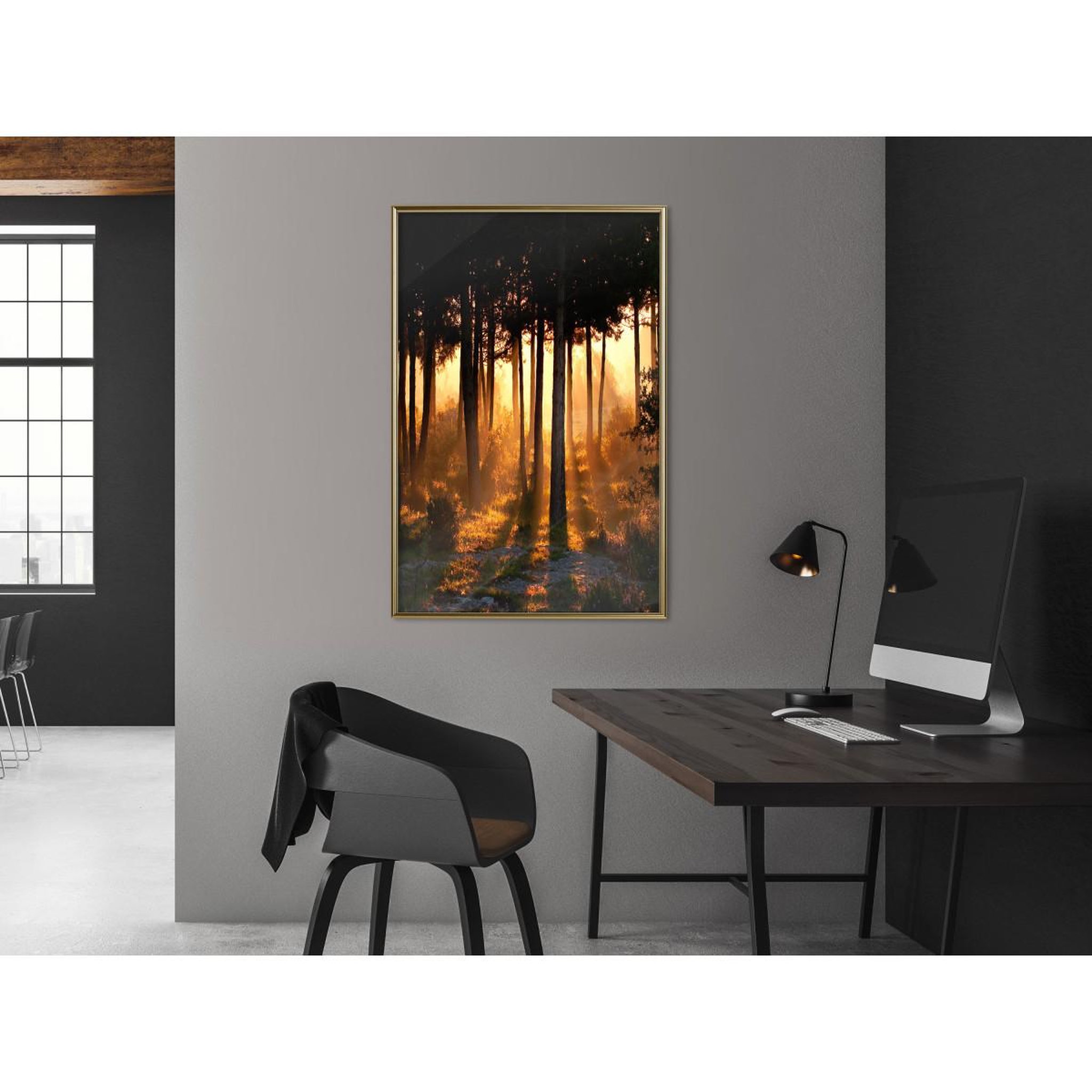 Voir la diapositive 2 : Paris Prix Affiche Murale Encadrée  Dark Tree Tops