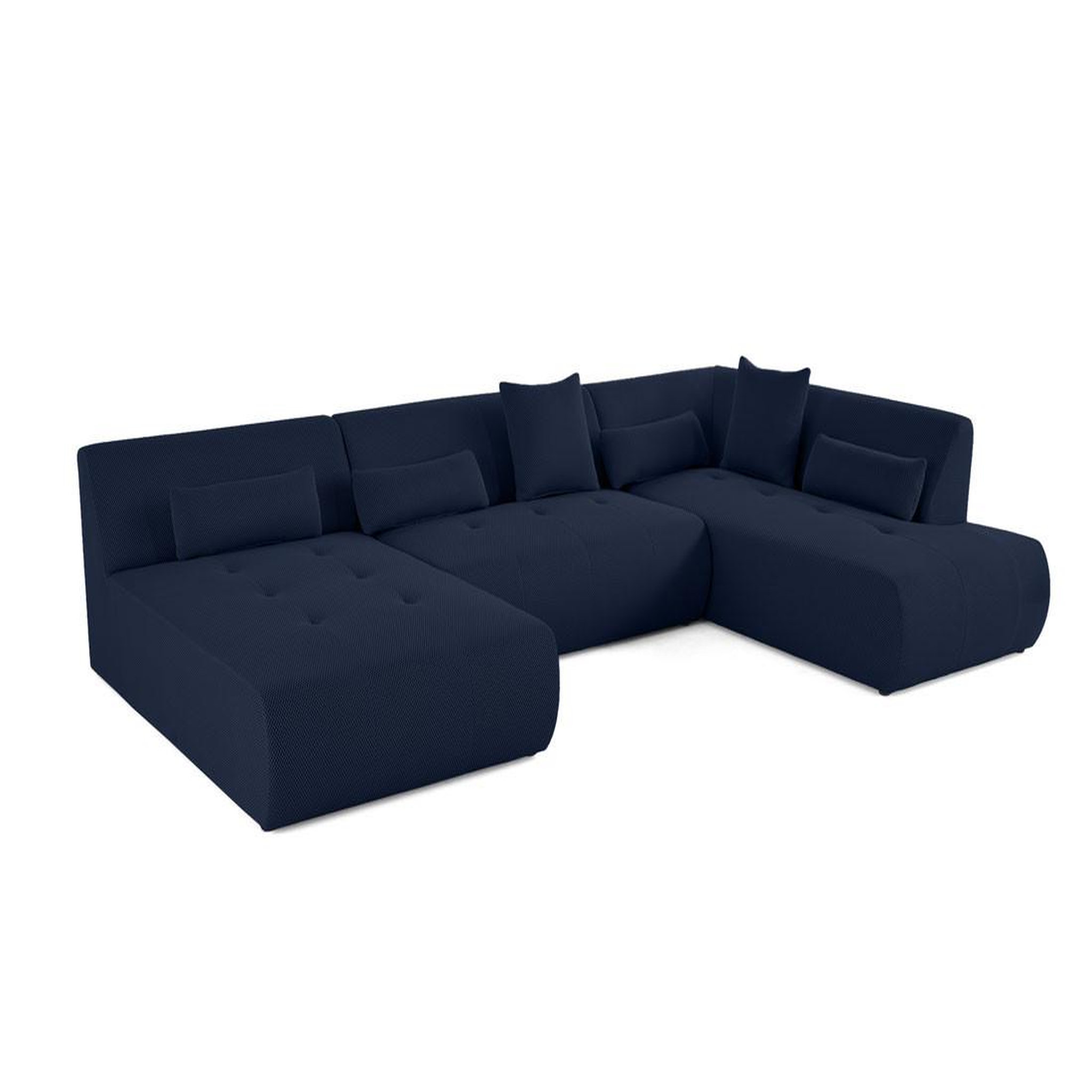Voir la diapositive 2 : LISA DESIGN Onyx - canapé panoramique modulable d'angle droit - 7 places - en tissu mailles 3d