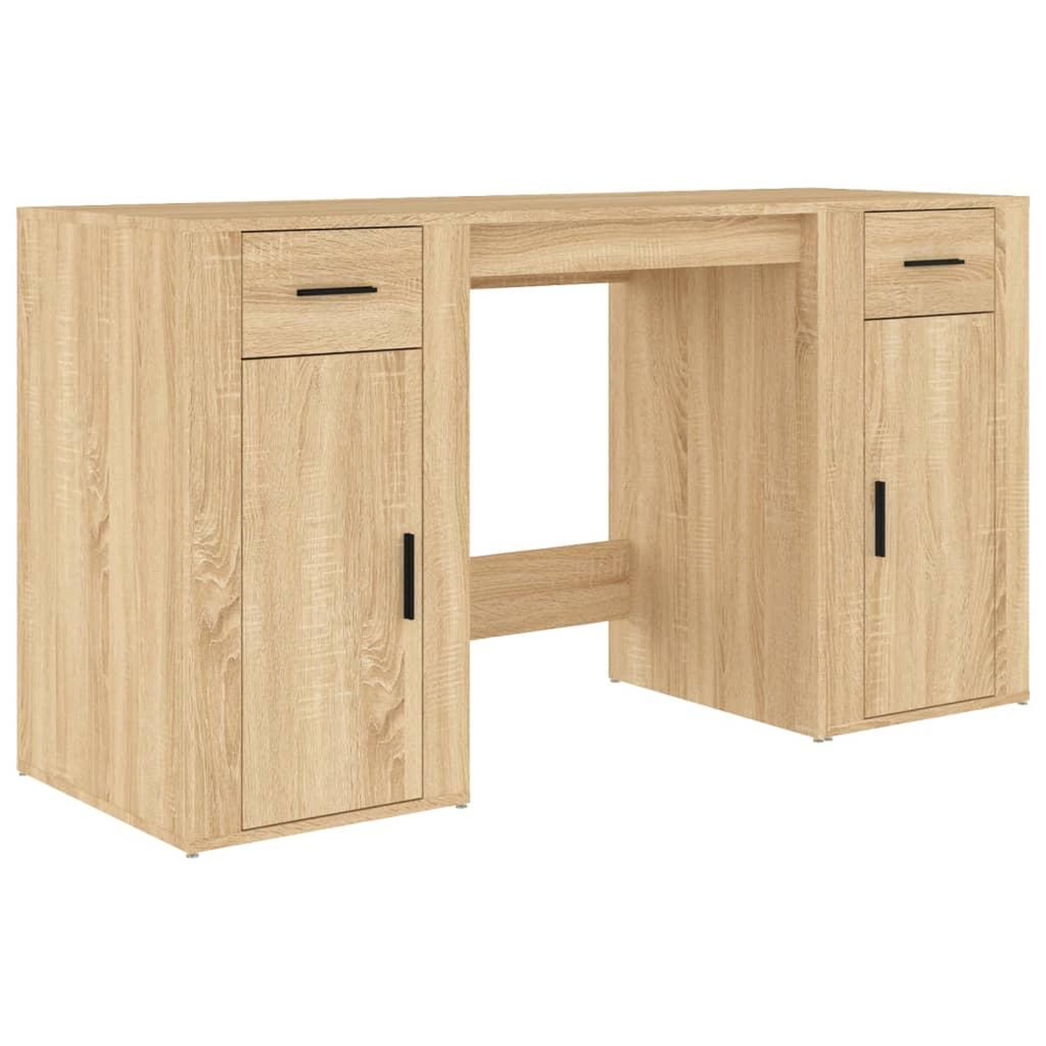 Voir la diapositive 2 : VIDAXL Bureau avec armoire chene sonoma bois d'ingenierie
