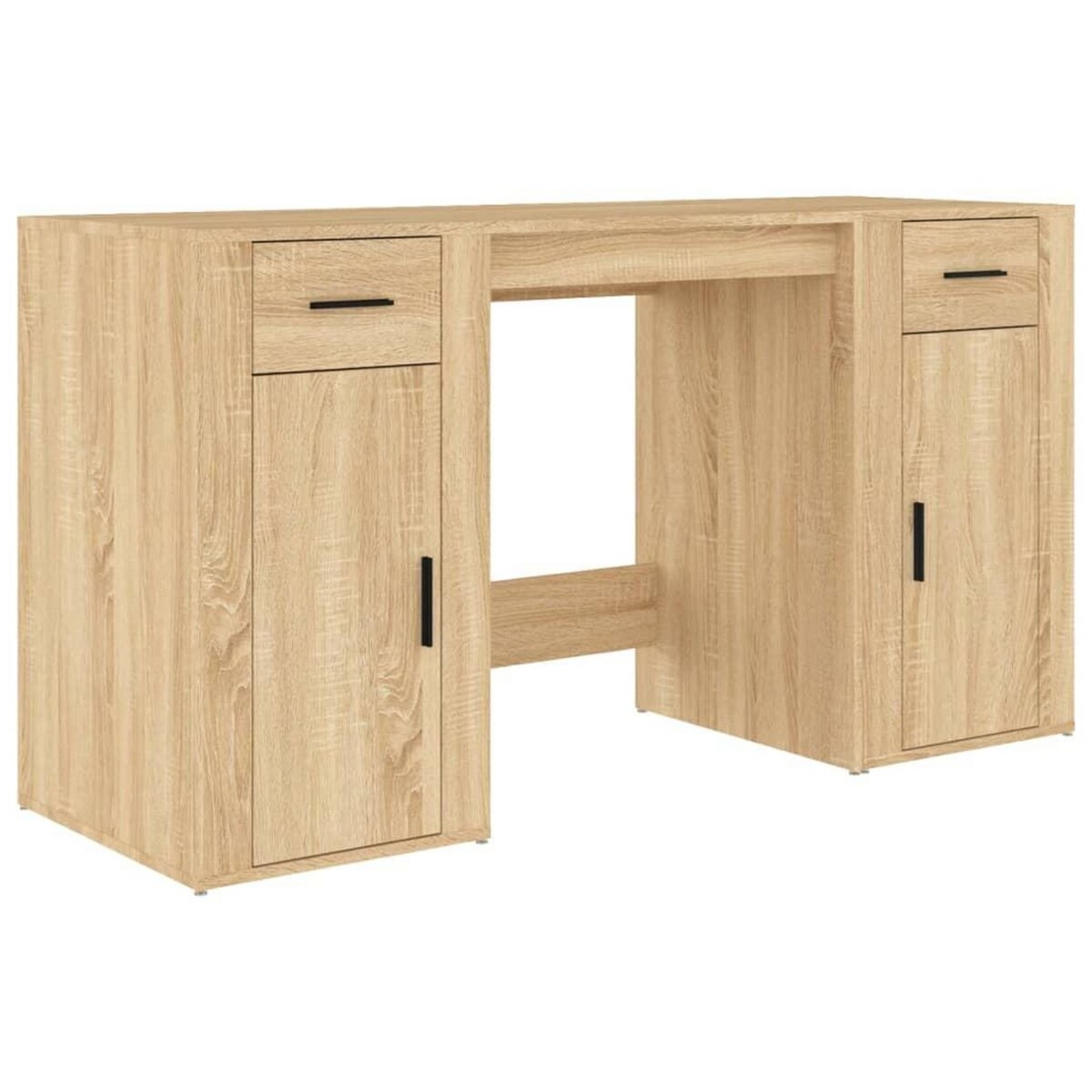 VIDAXL Bureau avec armoire chene sonoma bois d'ingenierie