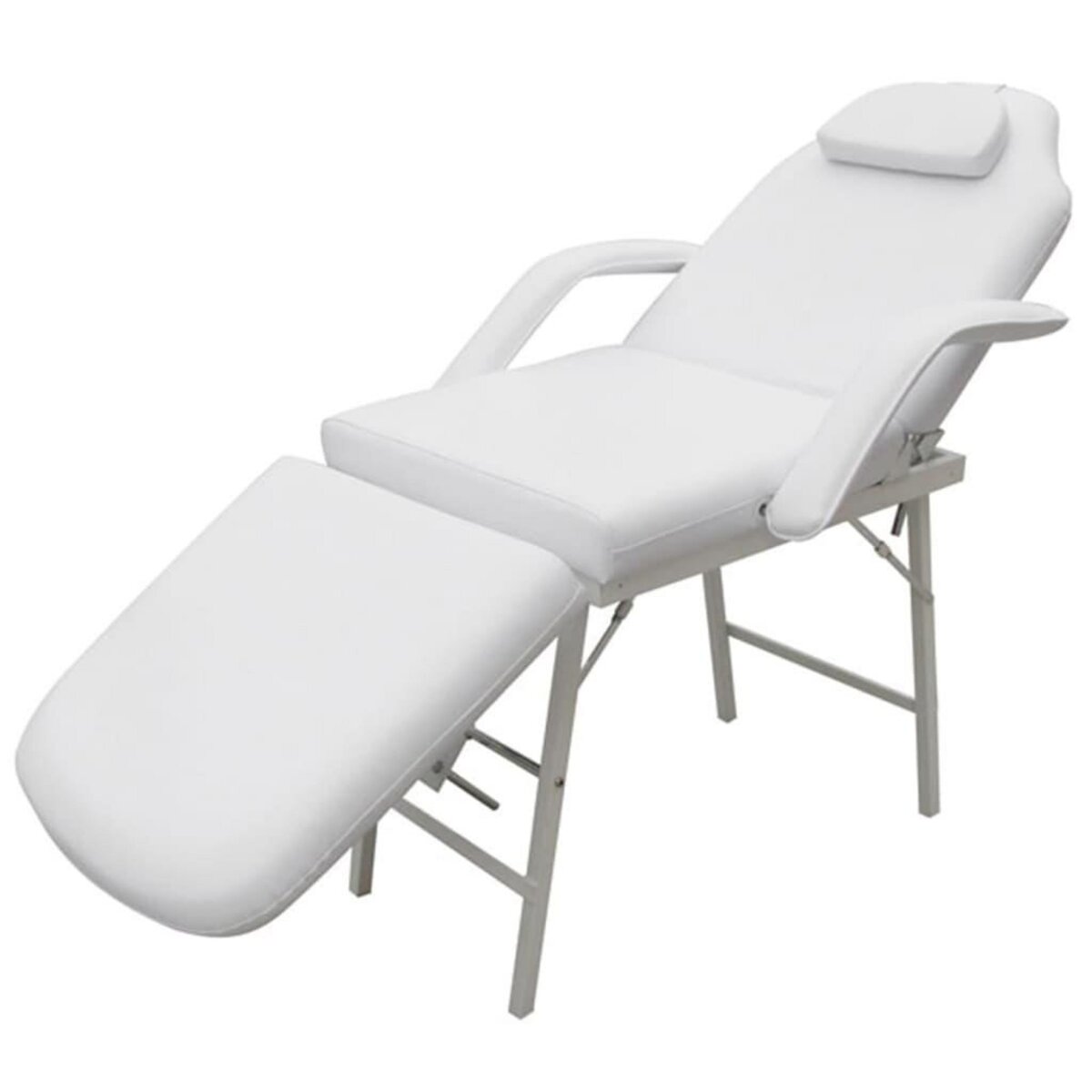 VIDAXL Fauteuil de massage pour traitement facial Simili-cuir Blanc