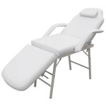 VIDAXL Fauteuil de massage pour traitement facial Simili-cuir Blanc