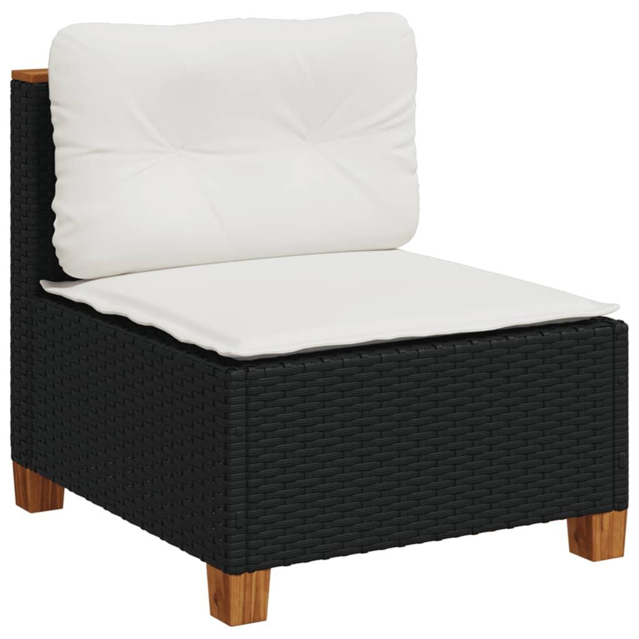 Voir la diapositive 4 : VIDAXL Salon de jardin 9 pcs avec coussins noir resine tressee