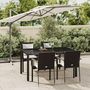 Voir la diapositive 1 : VIDAXL Ensemble a manger de jardin coussins 5pcs Noir Resine tressee