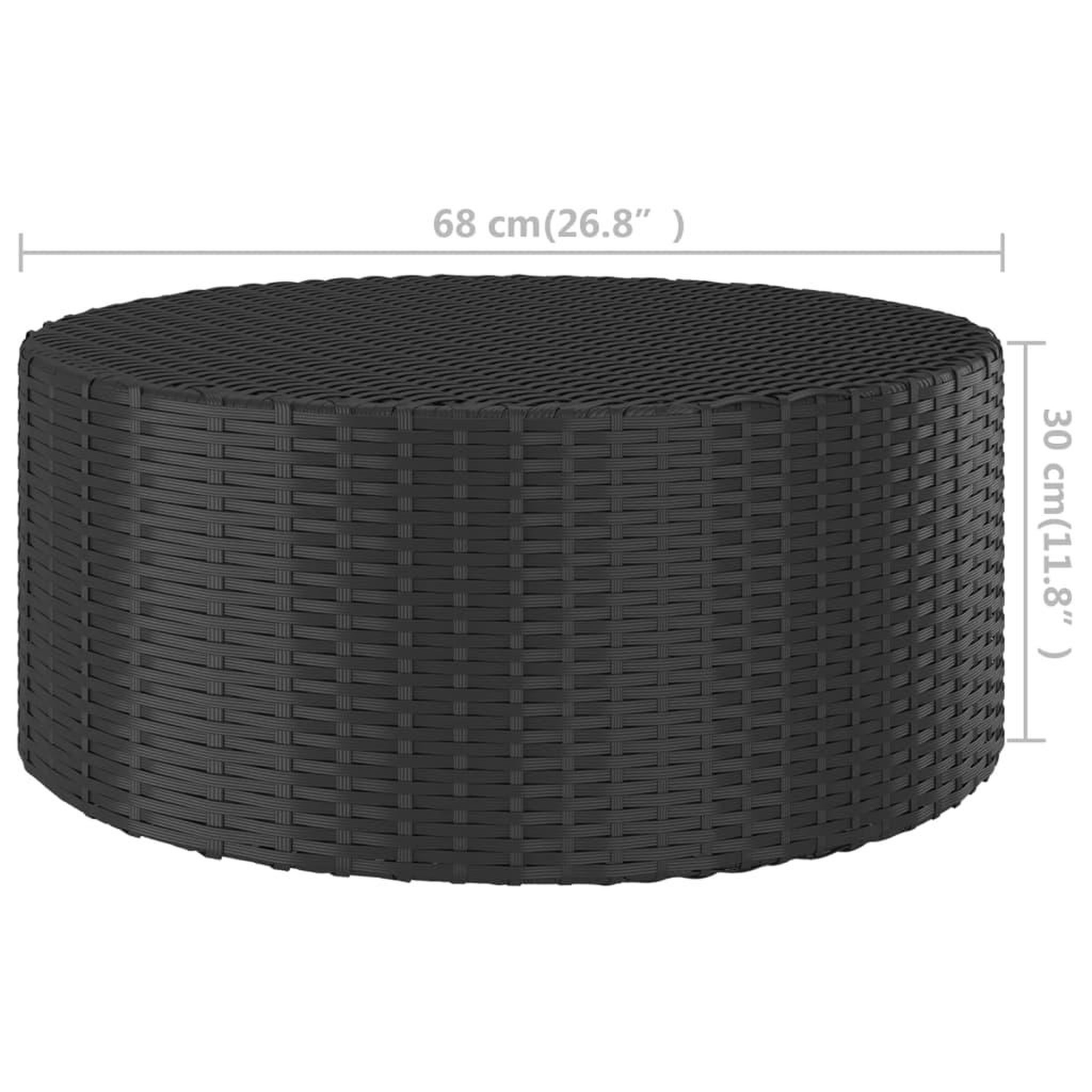 Voir la diapositive 5 : VIDAXL Table a the Noir 68x68x30 cm Resine tressee