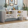 Voir la diapositive 2 : MERAX Buffet 4 porte(s) 0 tiroir(s) - 152,5 cm blanc mdf