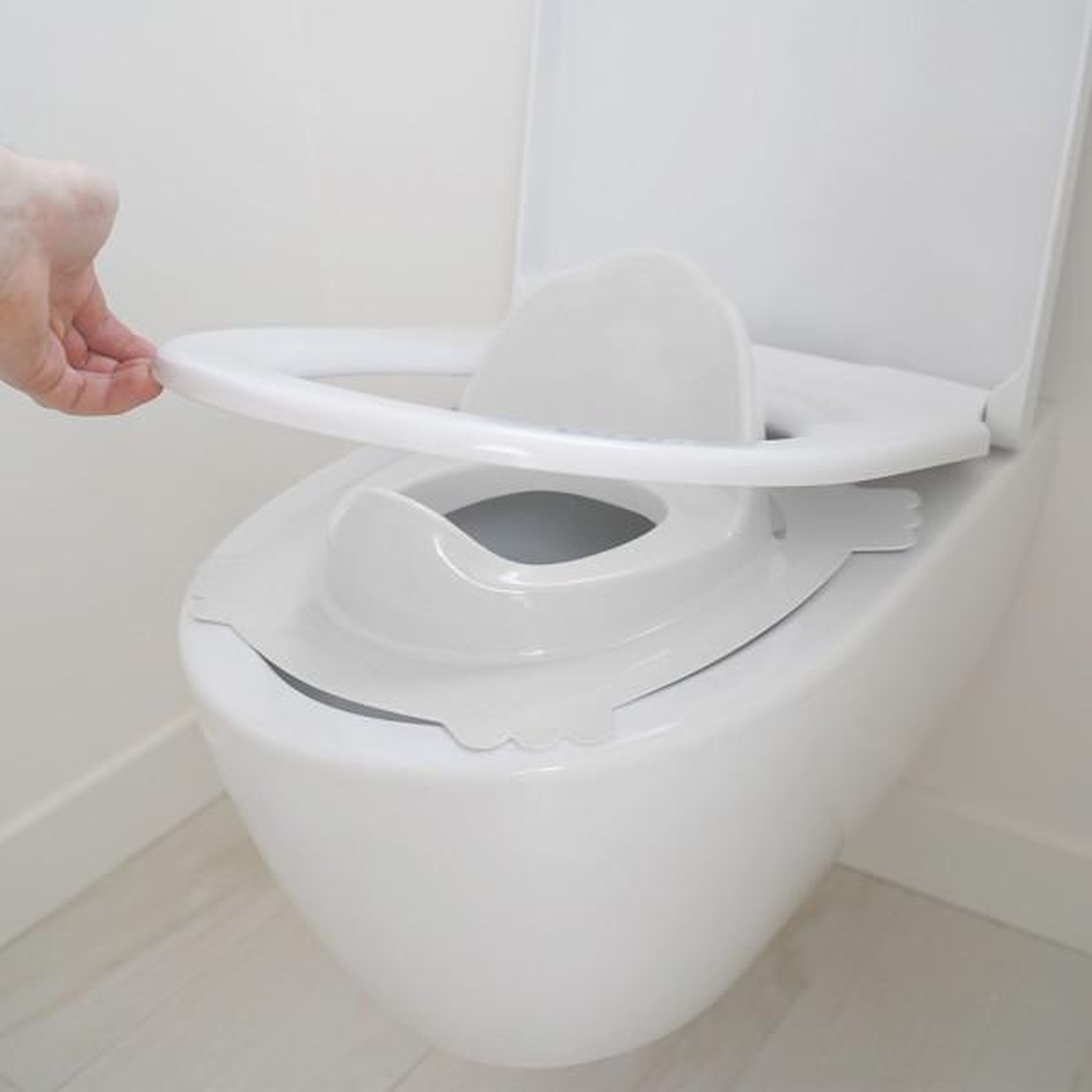 Voir la diapositive 4 : THERMOBABY Réducteur WC - THERMOBABY - LUXE - Blanc muguet