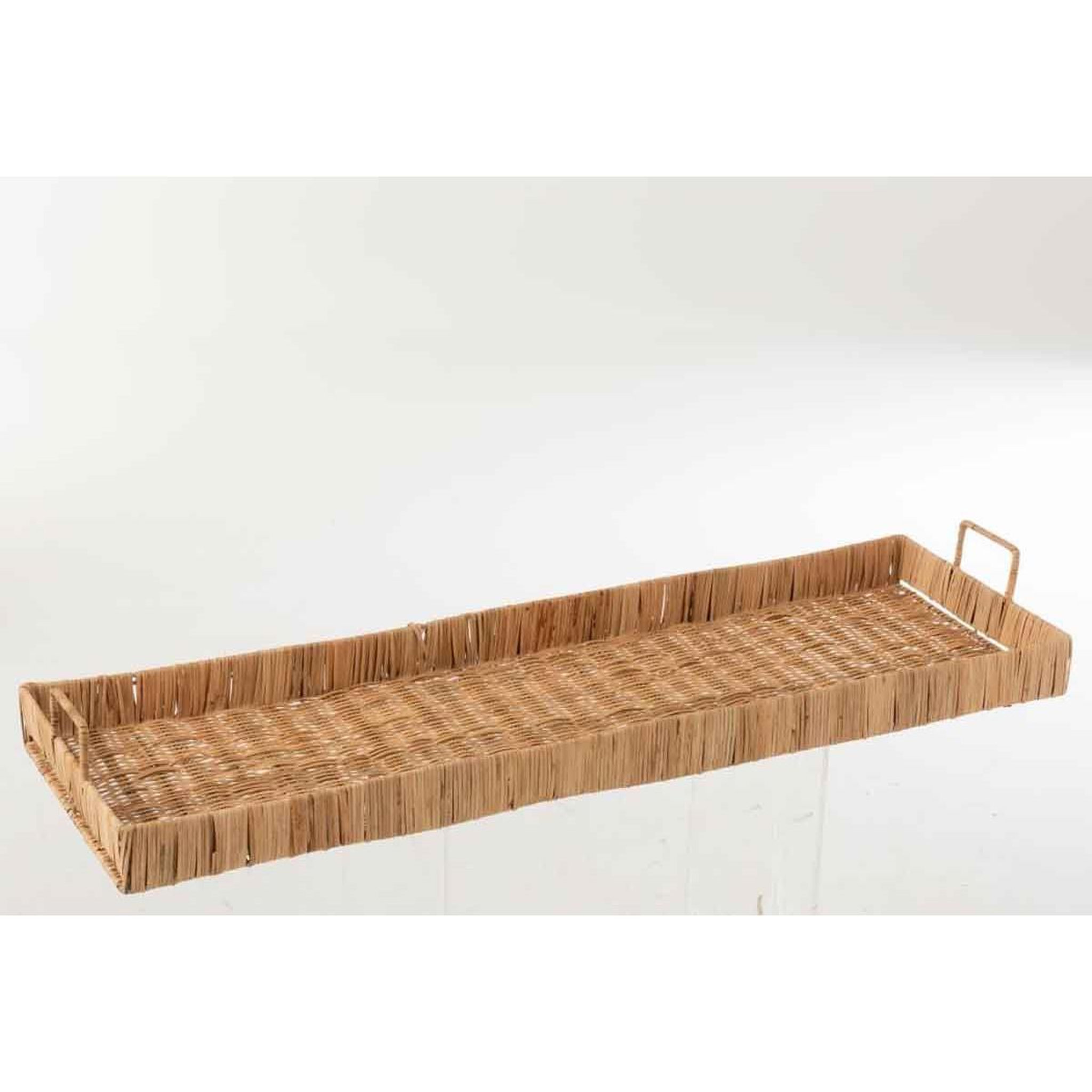 Voir la diapositive 2 : J-LINE Plat de présentation en rotin  celia  95cm naturel