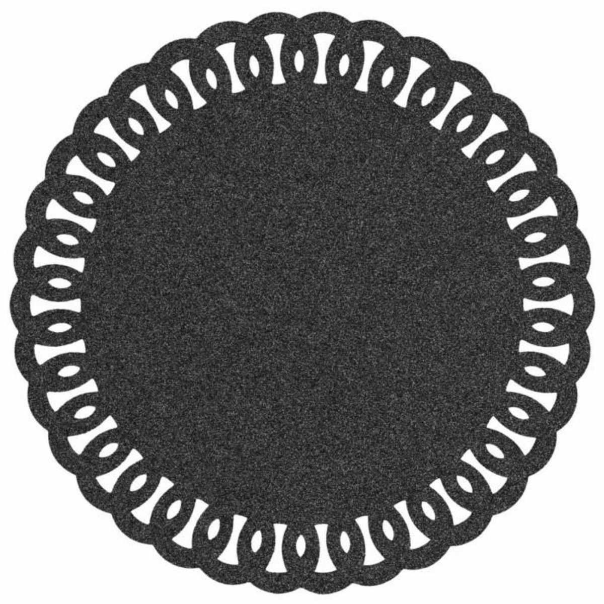 Paris Prix Set de Table Rond à Paillettes  Guirlande  38cm Noir