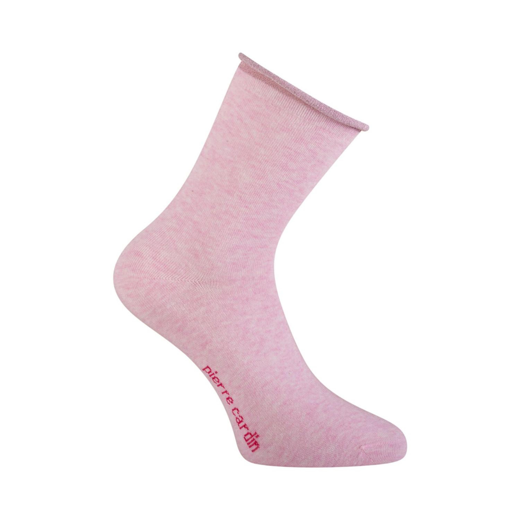 Voir la diapositive 4 : PIERRE CARDIN 6 paires de chaussettes chinées et fil lurex femme hand made silver
