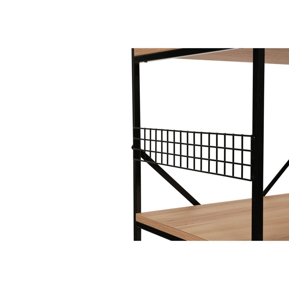 TOILINUX Etagère métal et bois pour cuisine - Marron et noir