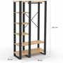 Voir la diapositive 5 : ID MARKET Dressing penderie étagère ONYX bois et noir