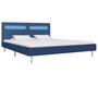 VIDAXL Cadre de lit avec LED Bleu Tissu 160 x 200 cm