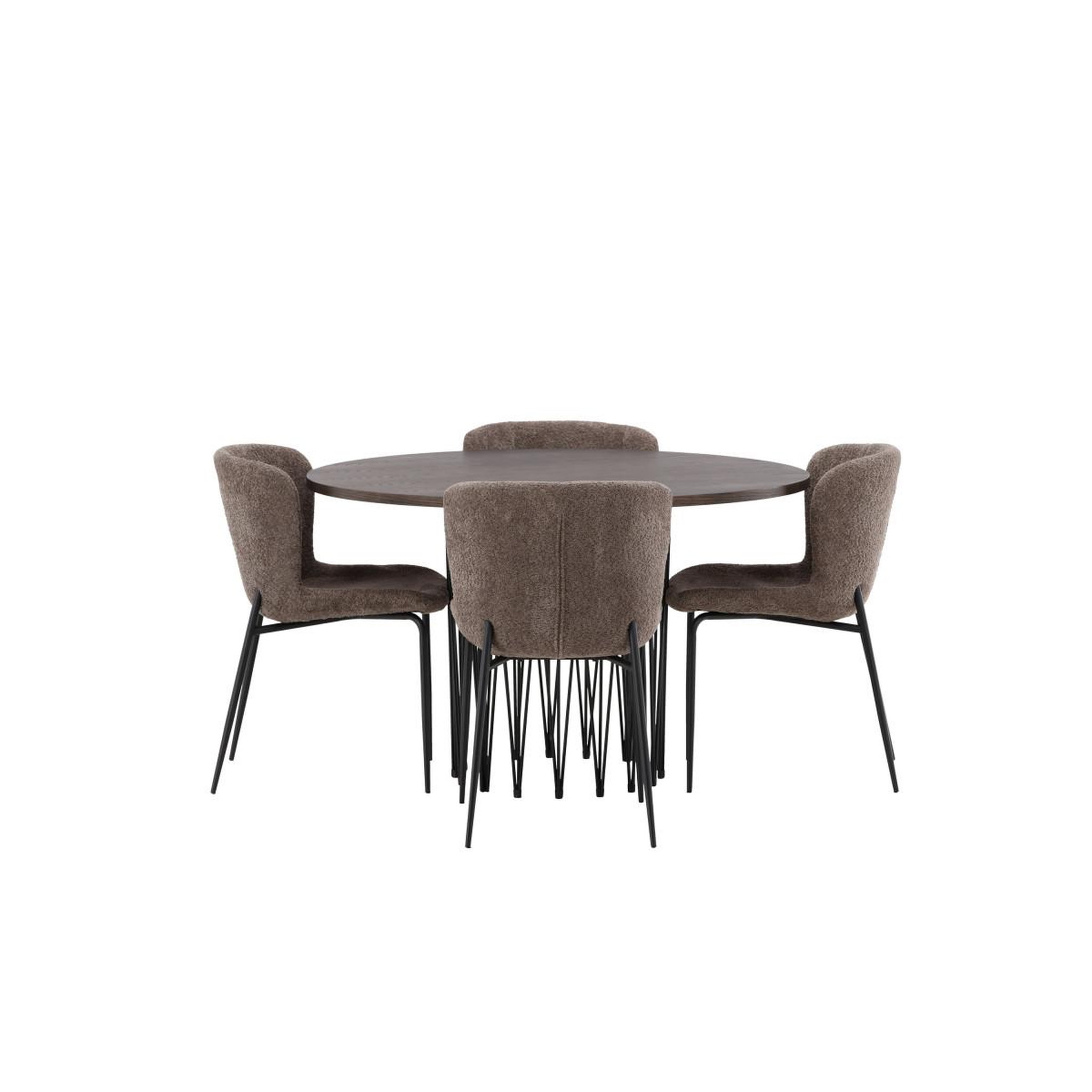 Voir la diapositive 2 : Paris Prix Ensemble table à manger & 4 chaises  stone & modesto  120cm marron