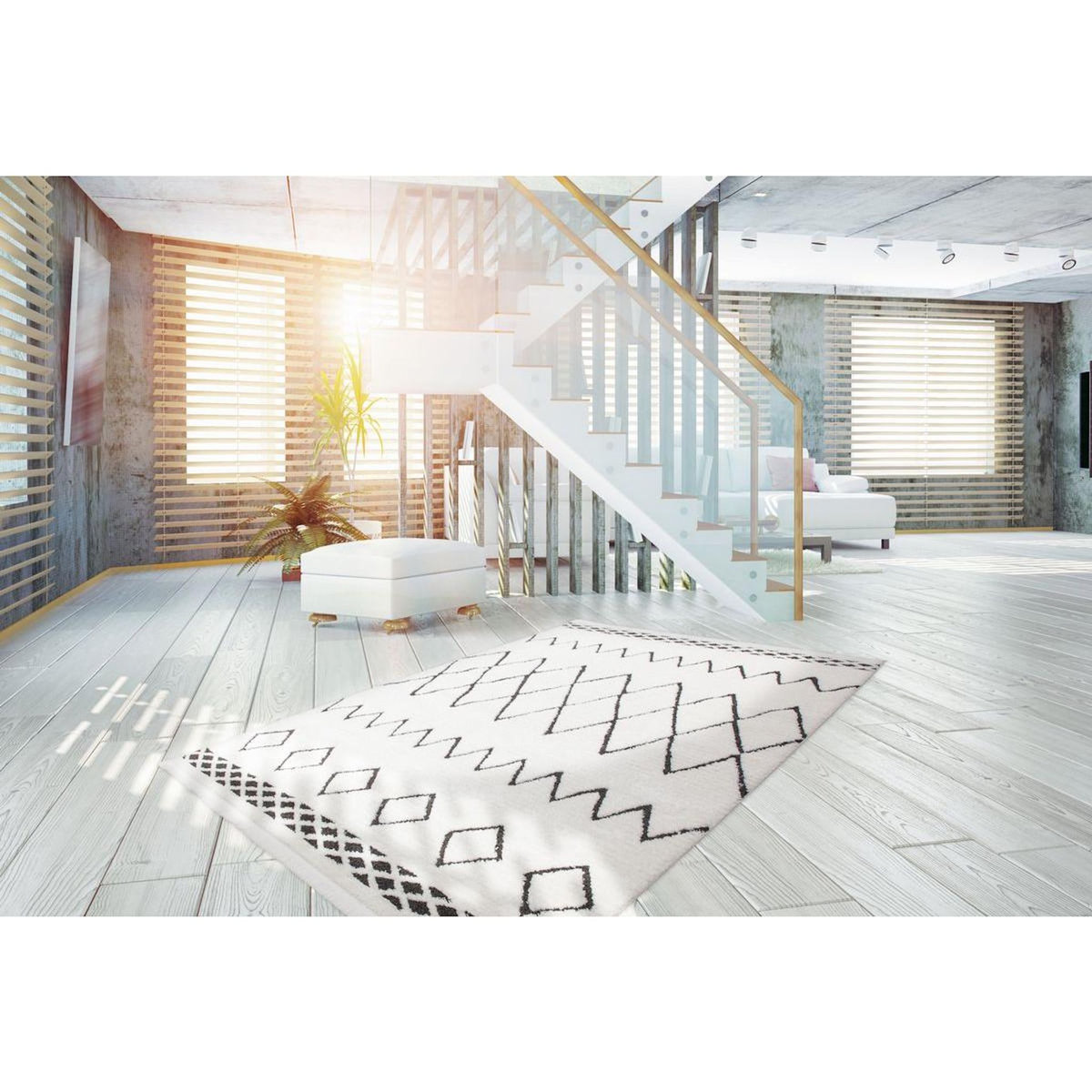 Paris Prix Tapis Ethnique à Franges  Agadir  Noir