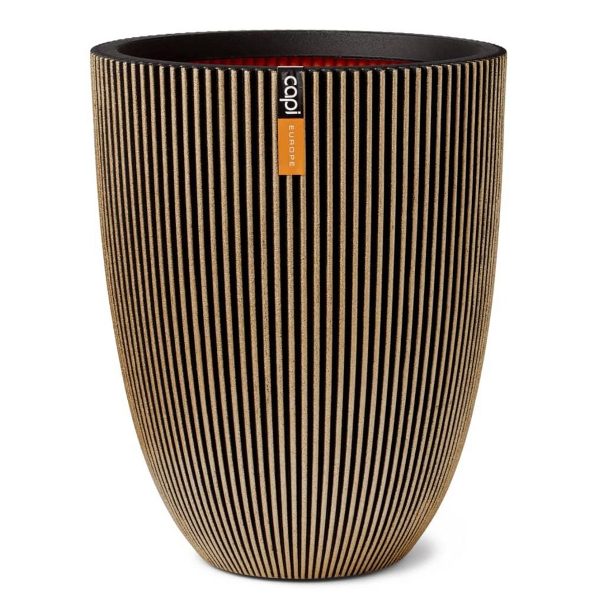 CAPI Capi Vase elegant Groove 34x46 cm Noir et dore