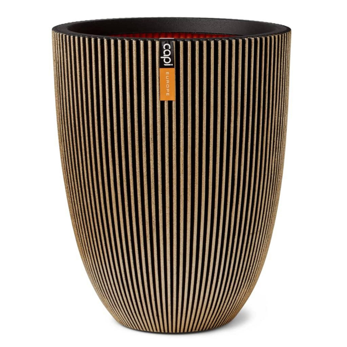 CAPI Capi Vase elegant Groove 34x46 cm Noir et dore