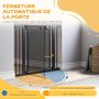 Voir la diapositive 6 : PAWHUT Barrière de sécurité animaux - longueur réglable dim. 75-103 cm - porte double verrouillage, ouverture double sens -sans perçage - acier ABS noir