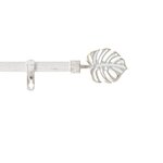 Douceur d'Intérieur Kit de tringle à rideaux extensible Feuille - L210 /L380 cm - Patine Blanc