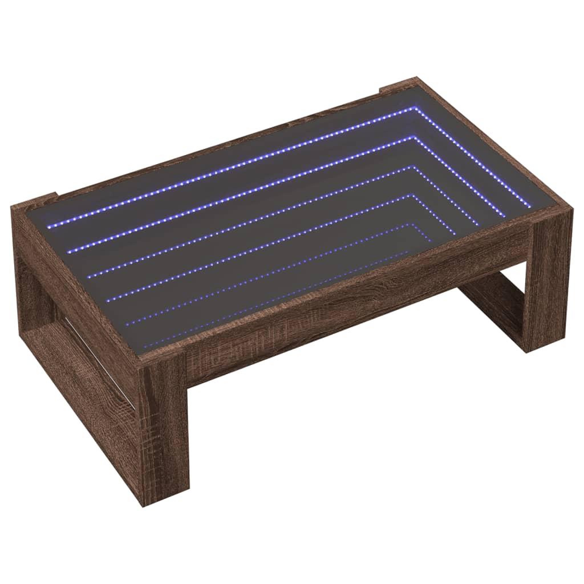 Voir la diapositive 3 : VIDAXL Table basse avec LED infini chene marron 90x53x30 cm