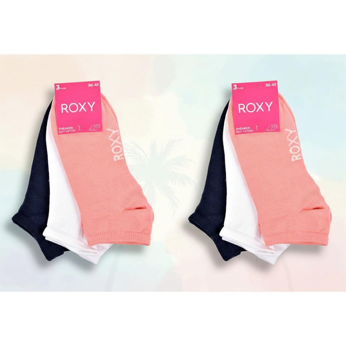 ROXY ROXY Lot Chaussettes Courtes Sneaker– Pack de 6 Paires