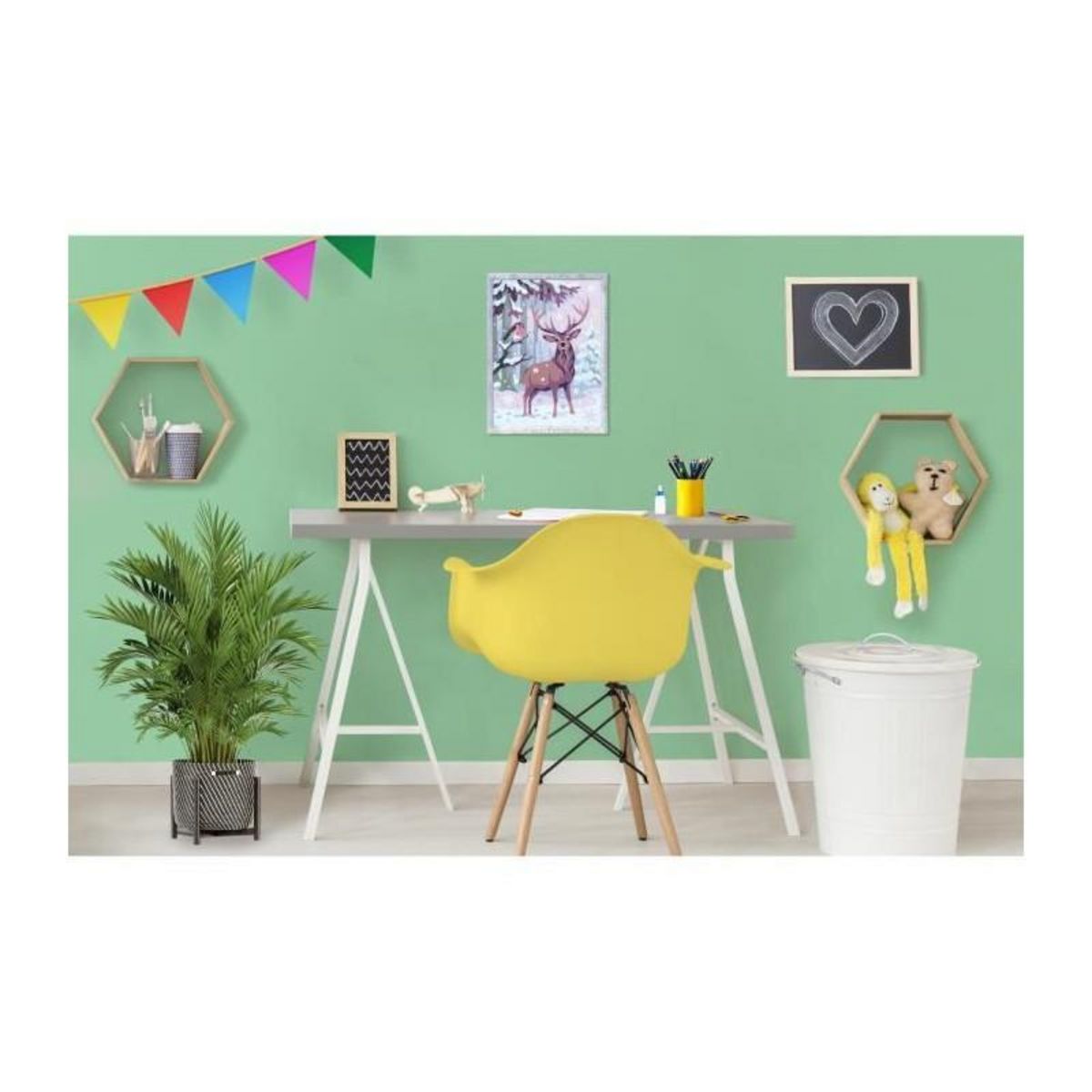 RAVENSBURGER CreArt Kids 18x24cm Cerf romantique, Kit de peinture par numéros Numéro d'Art, Des 9 ans, 25831, Ravensburger