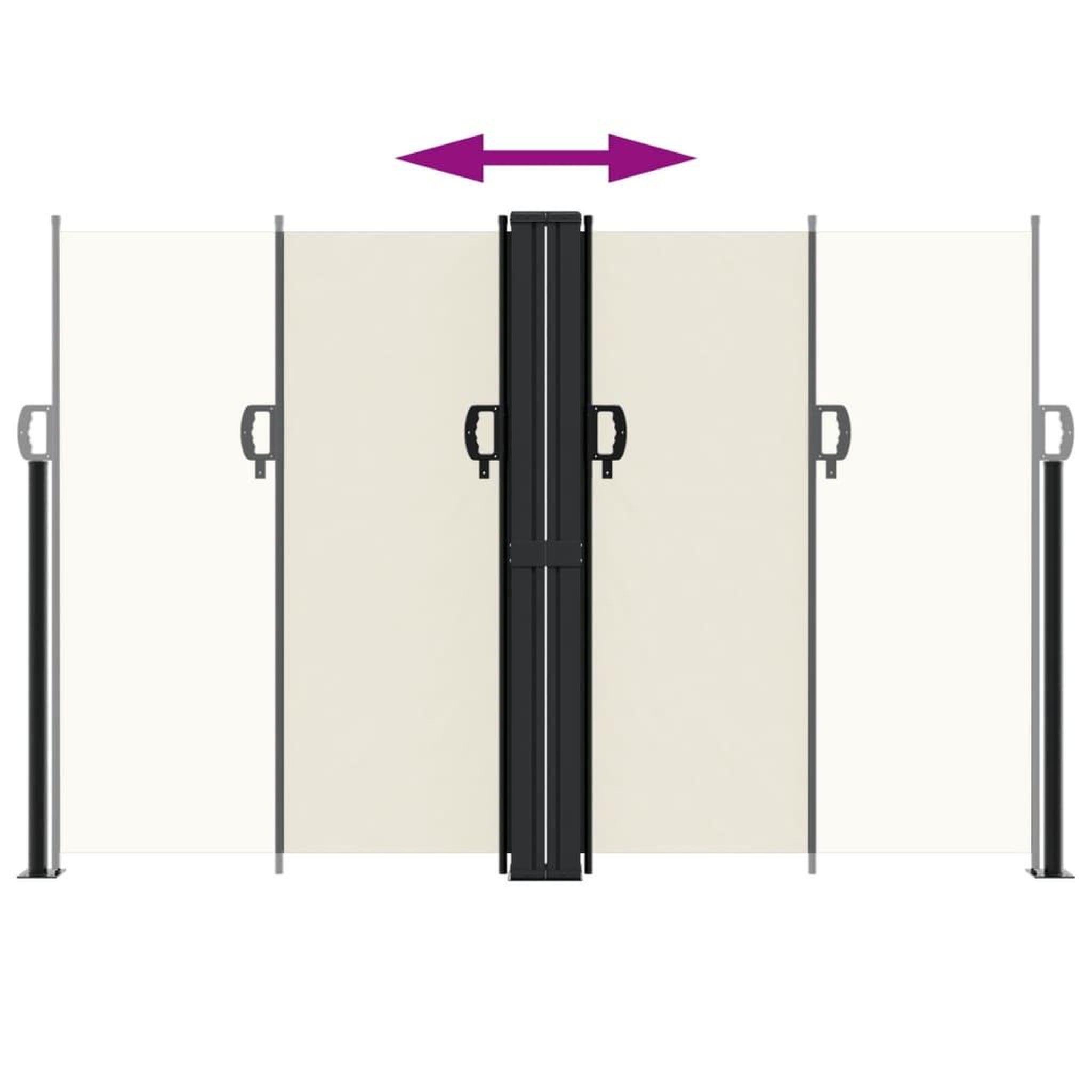 Voir la diapositive 5 : VIDAXL Auvent lateral retractable creme 160x1200 cm