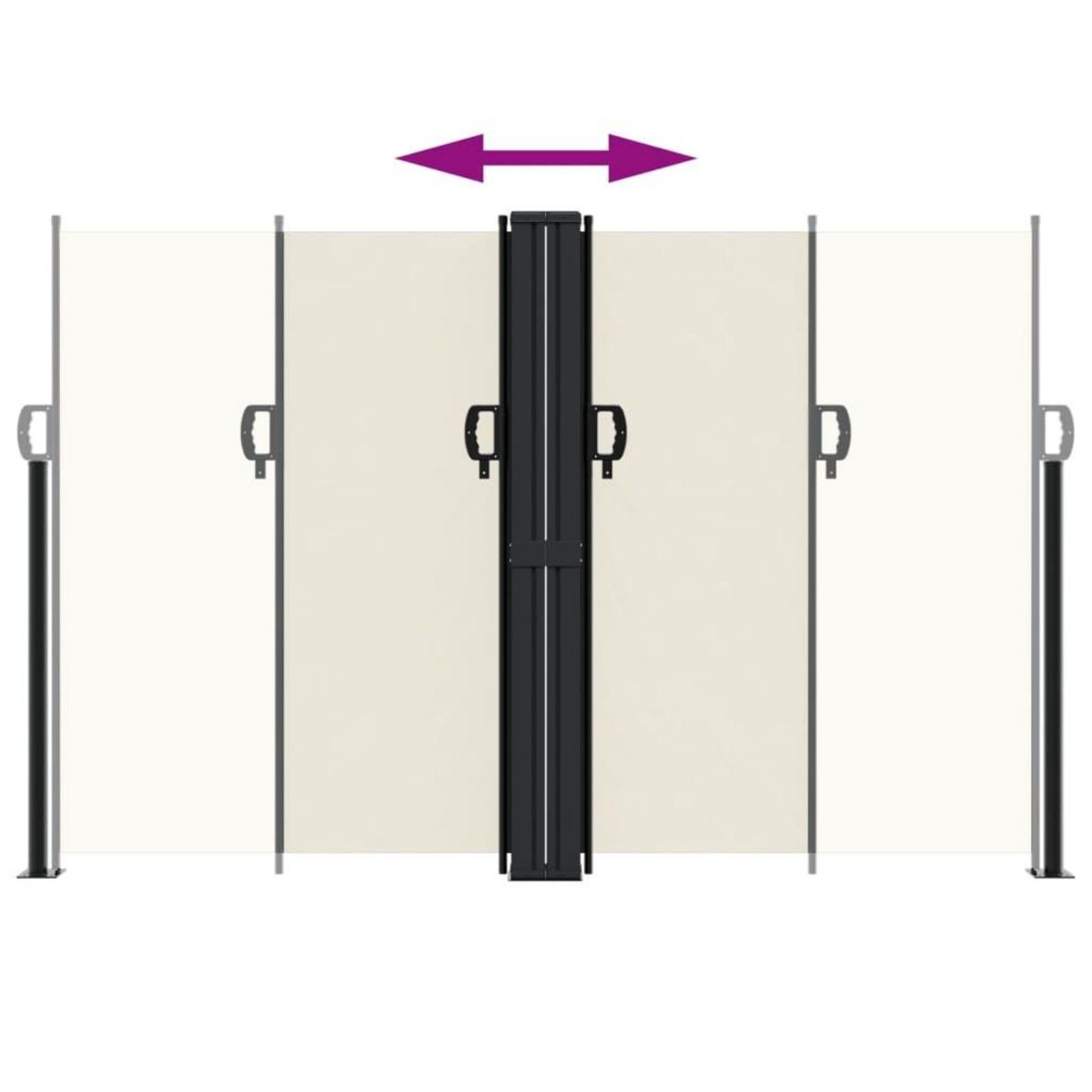 VIDAXL Auvent lateral retractable creme 160x1200 cm