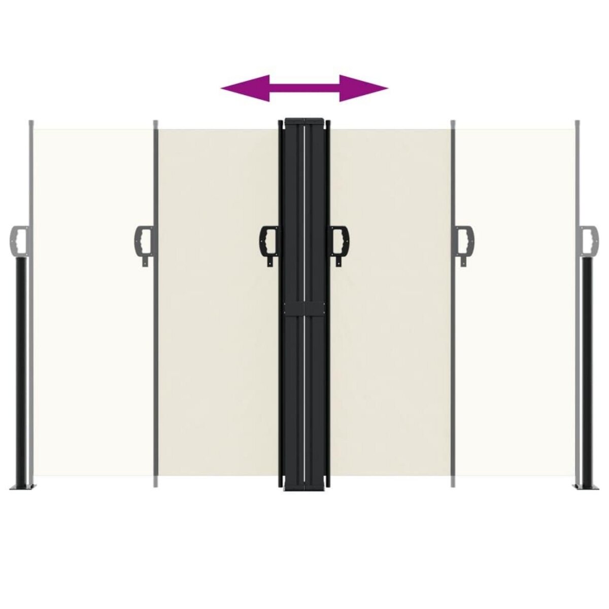 VIDAXL Auvent lateral retractable creme 160x1200 cm