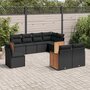 Voir la diapositive 1 : VIDAXL Salon de jardin 8 pcs avec coussins noir resine tressee