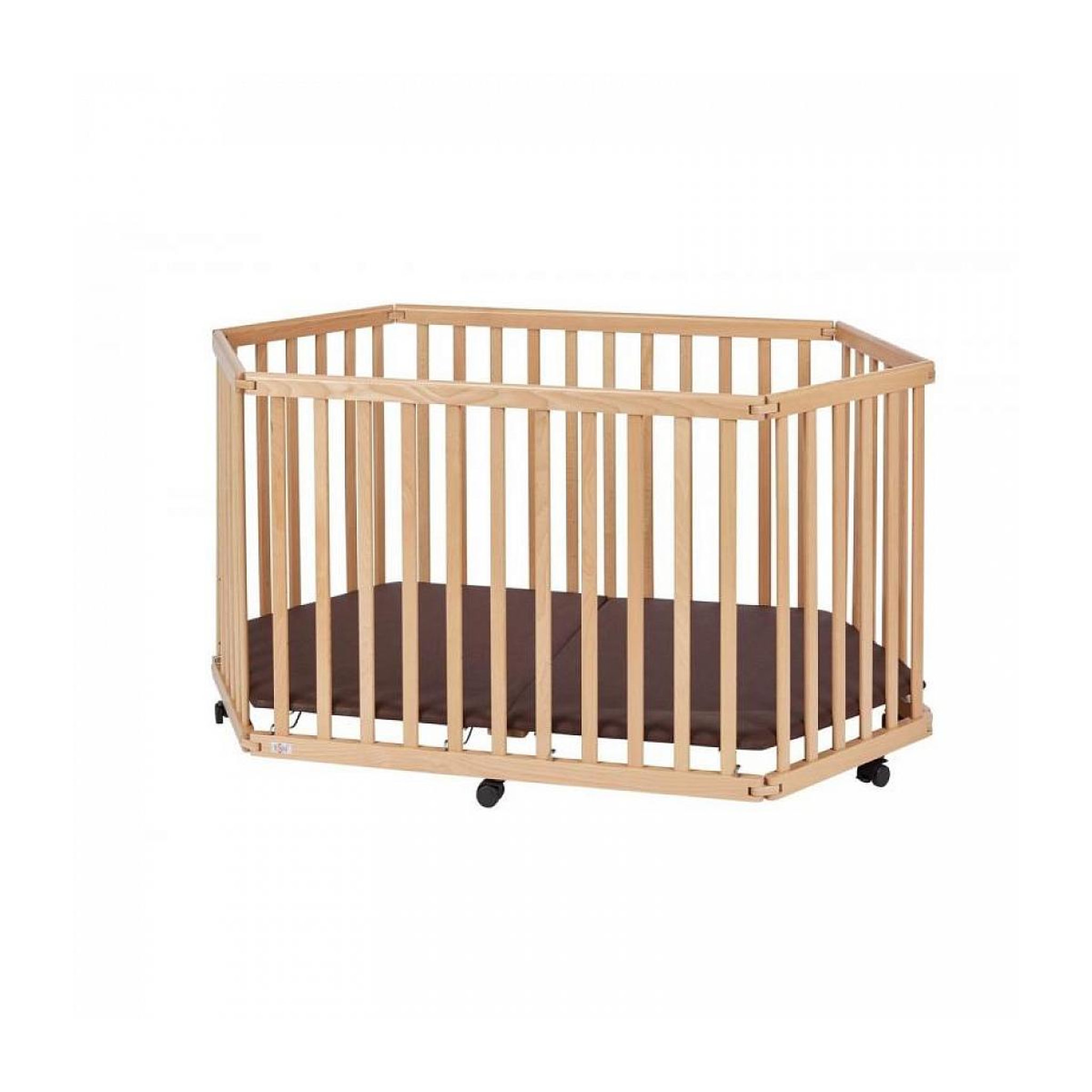 TISSI Parc bébé pliant en hetre massif naturel 84 x 143 x 75 cm