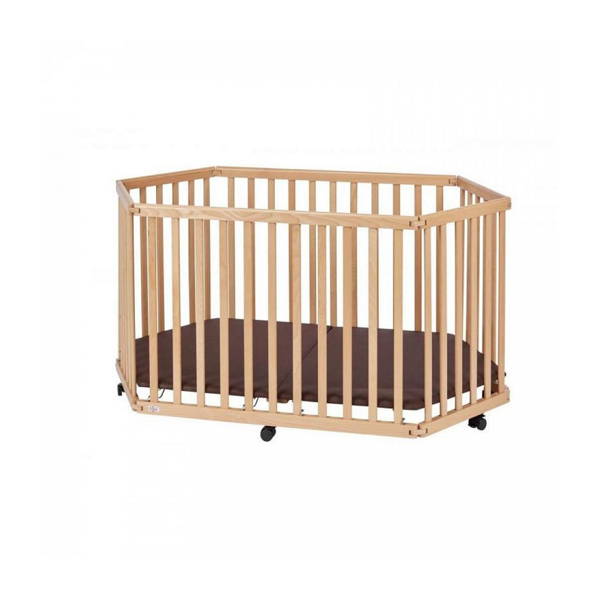 TISSI Parc bébé pliant en hetre massif naturel 84 x 143 x 75 cm