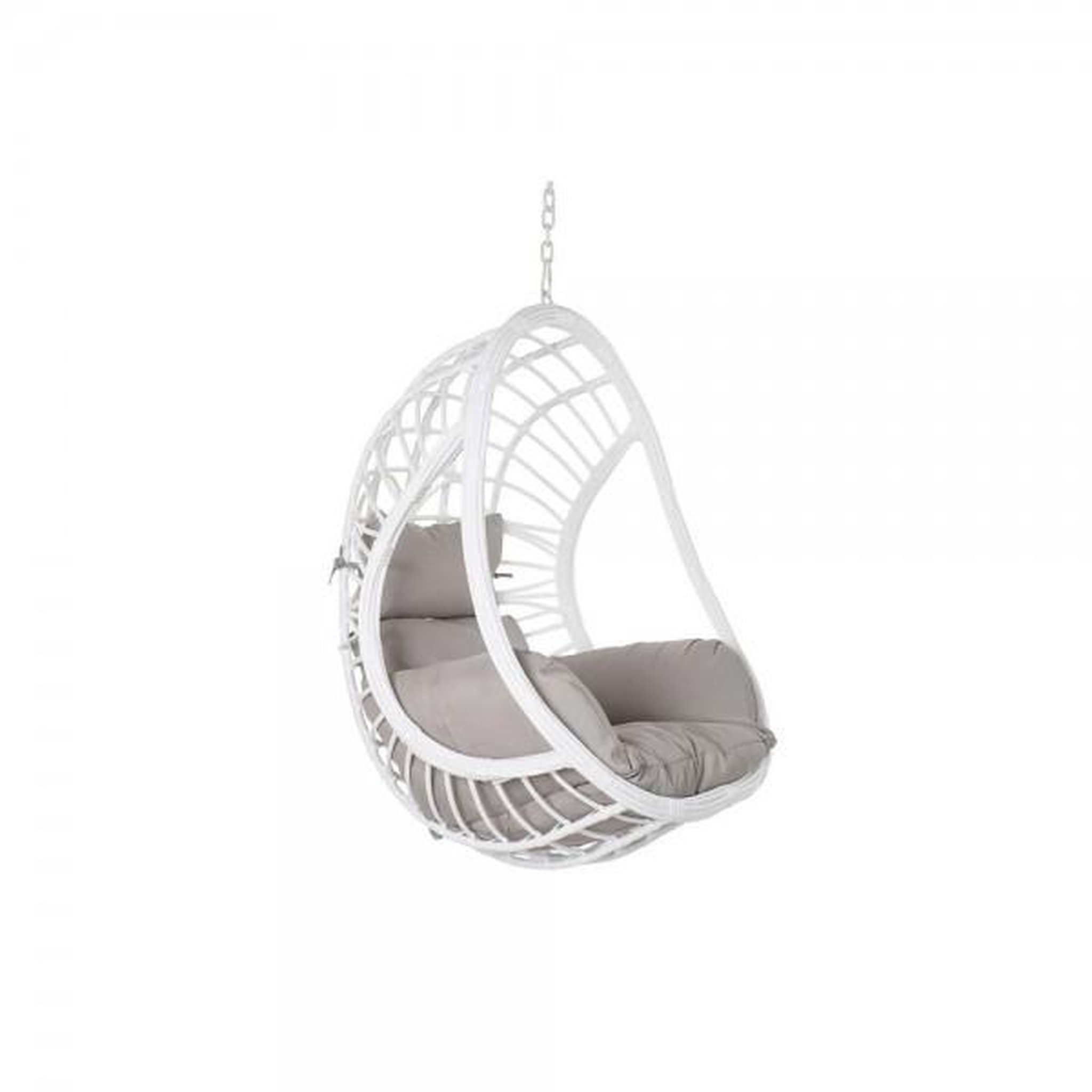 Voir la diapositive 1 : MARKET24 Fauteuil de jardin suspendu DKD Home Decor 90 x 70 x 110 cm Gris Métal rotin synthétique Blanc