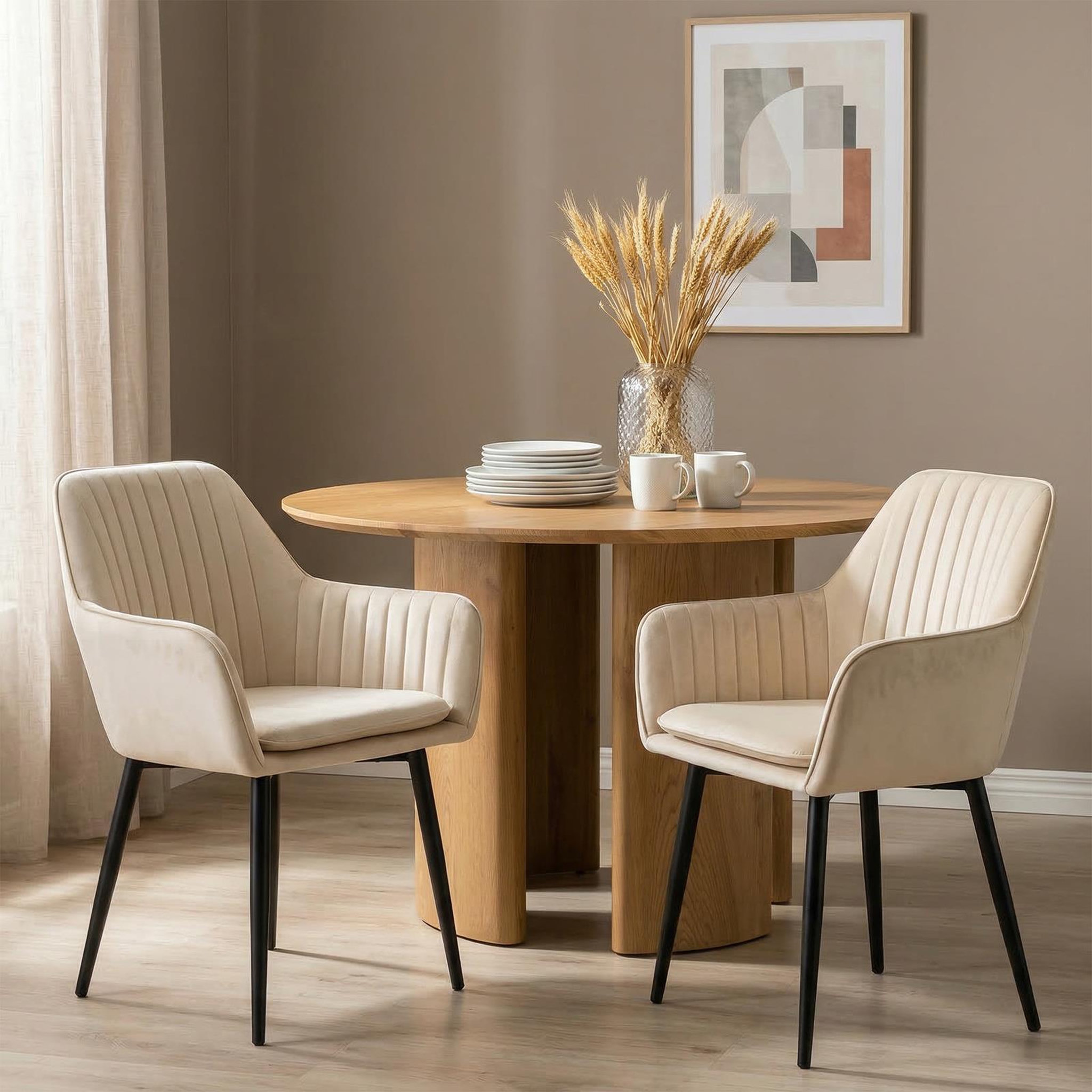 Voir la diapositive 2 : IDIMEX Lot de 2 chaises sienna de salle à manger en velours