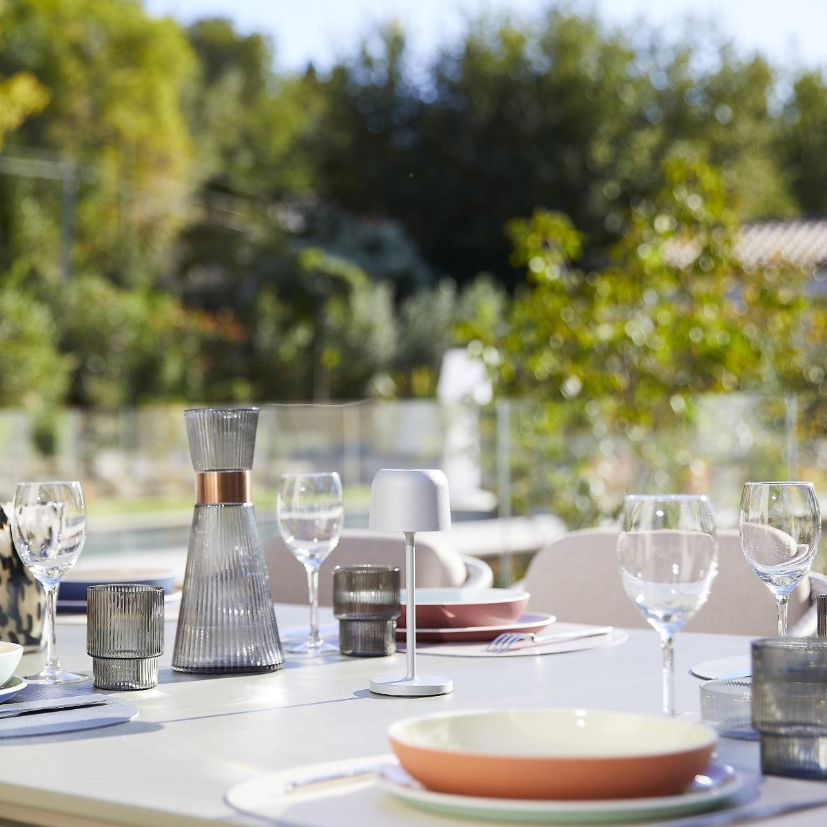 Lumisky 6 lampes avec plateau de chargement SOPHIA Gris Aluminium H20CM