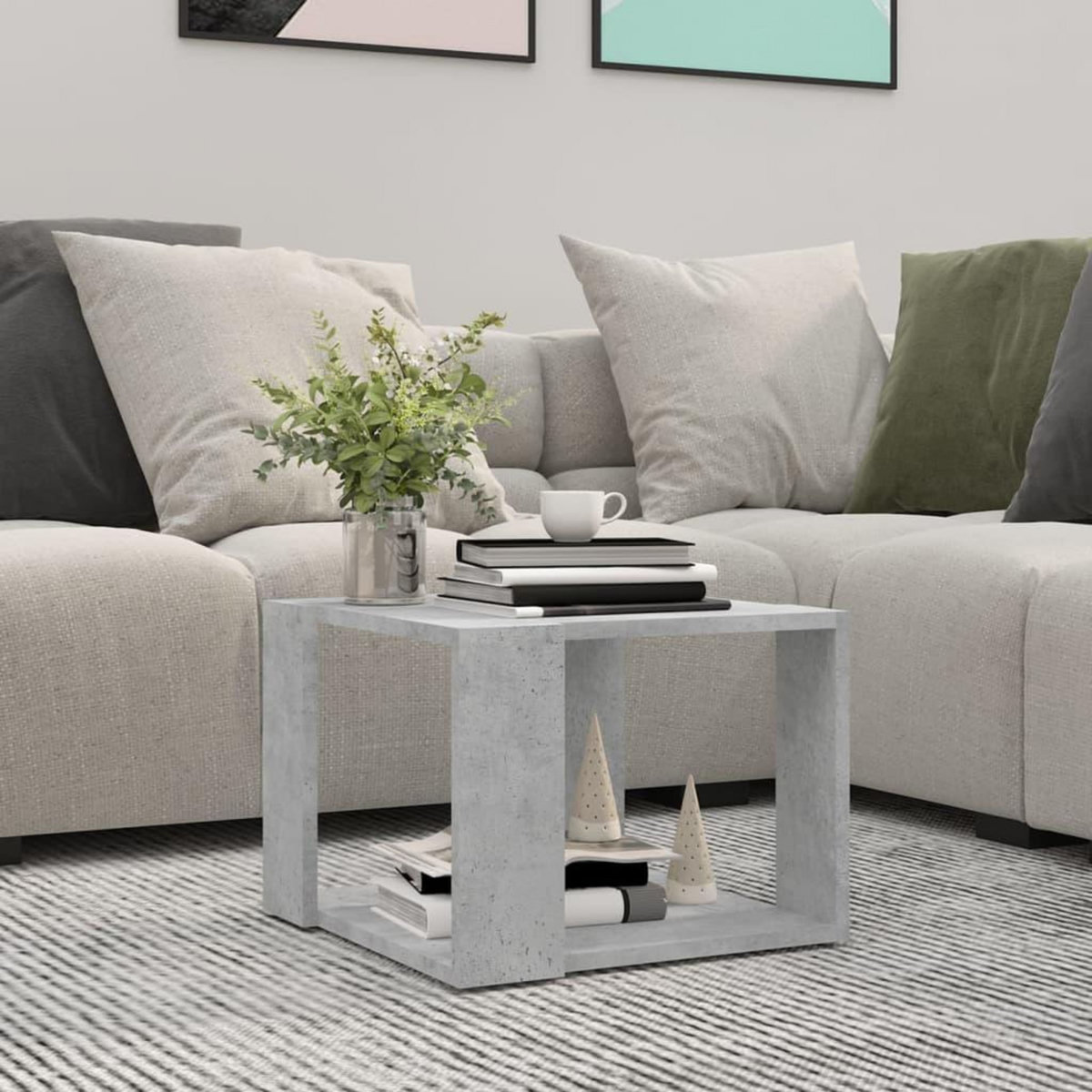 VIDAXL Table basse Gris beton 40x40x30 cm Bois d'ingenierie