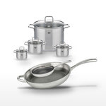 ELO Lot Poêles 24cm & 32cm avec 4 Faitouts Elo Relief Evolution