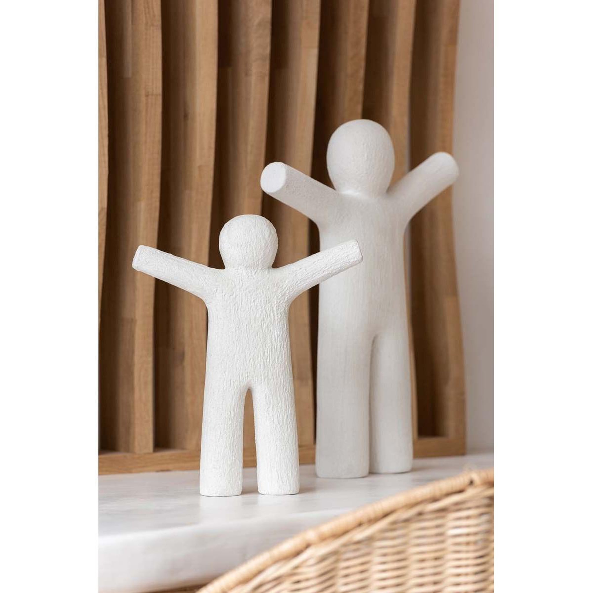 Voir la diapositive 2 : J-LINE Statuette déco  p'tit maurice rugueux  41cm blanc