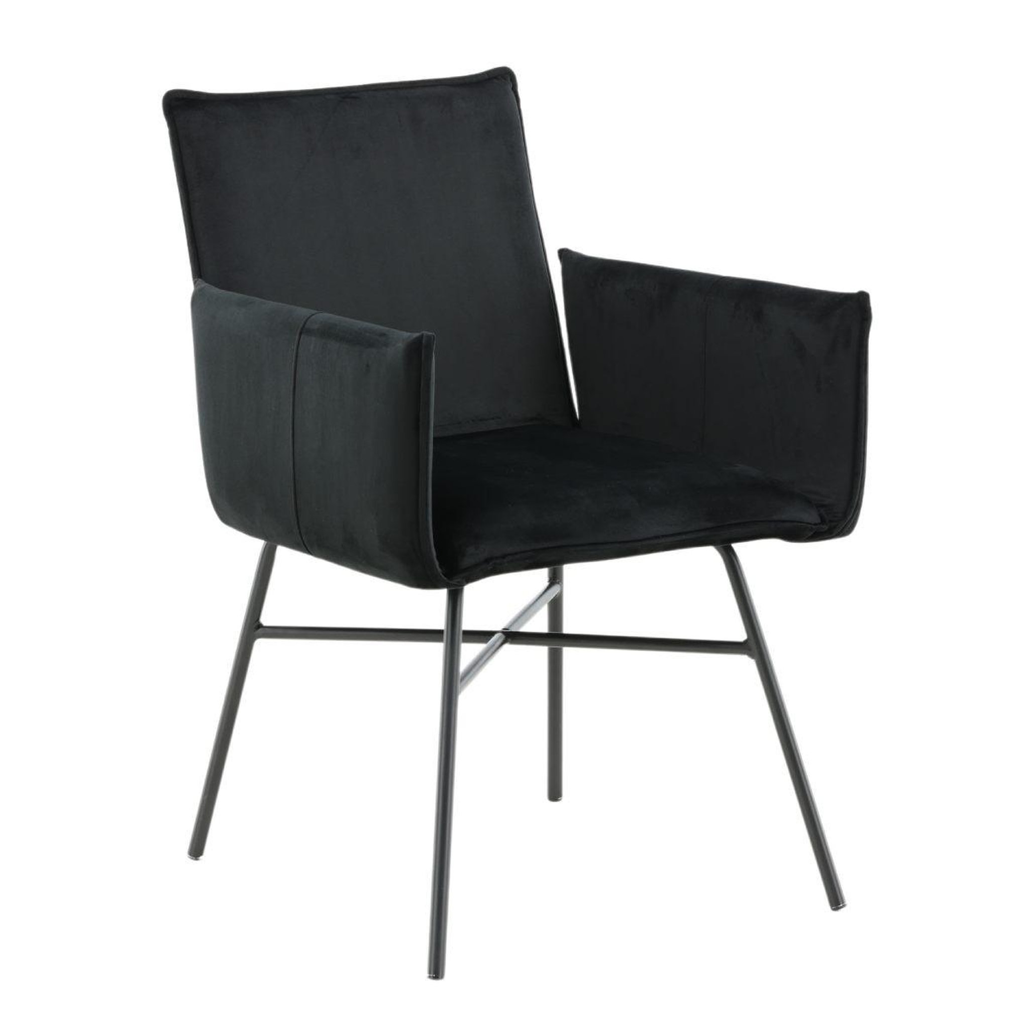 Paris Prix Chaise design en velours  petra  87cm noir