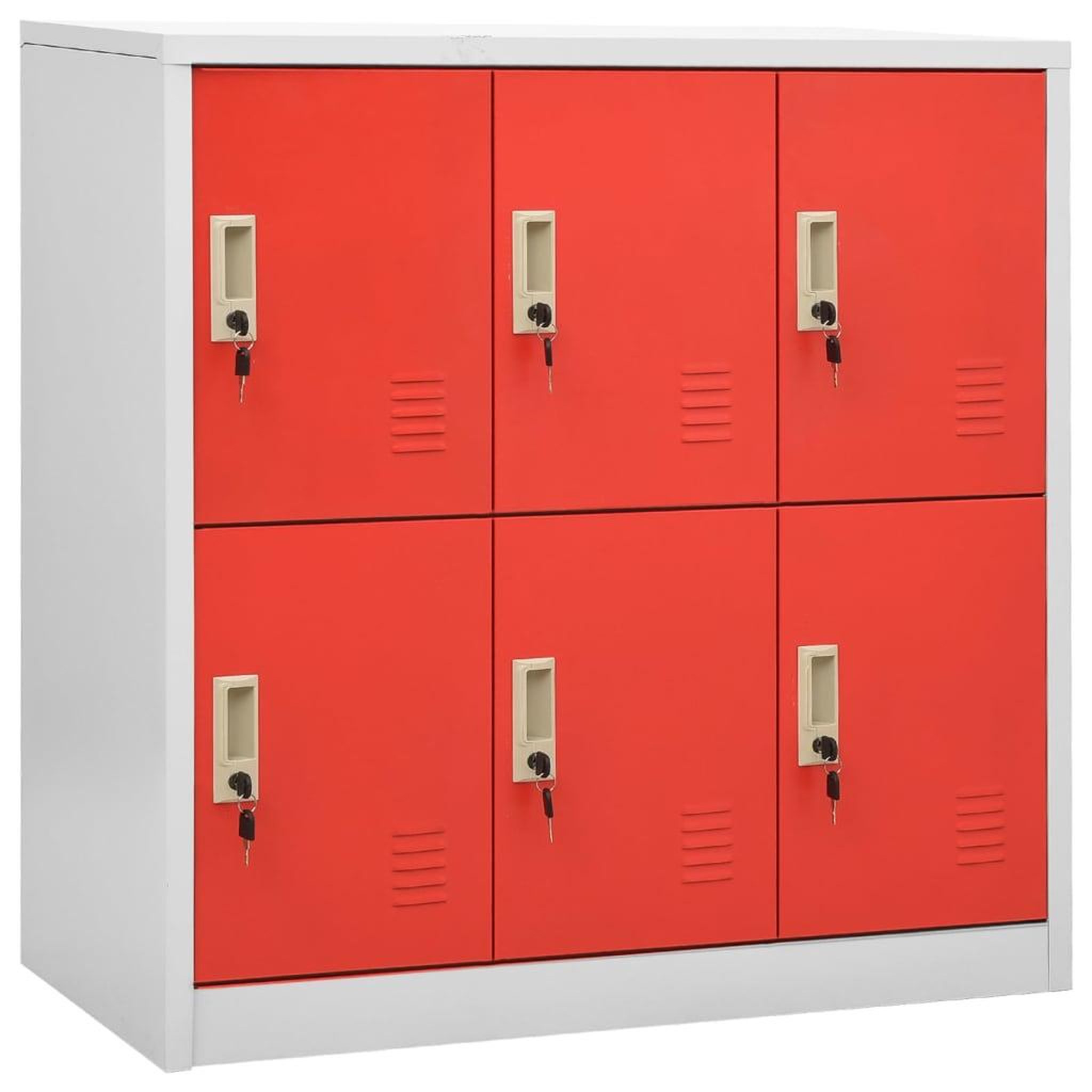 Voir la diapositive 2 : VIDAXL Armoires a casiers 5 pcs Gris clair et rouge 90x45x92,5cm Acier
