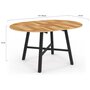 Voir la diapositive 5 : ID MARKET Table à manger extensible ronde MADELEINE 4-6 personnes bois et métal noir 110 - 150 cm