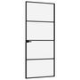Voir la diapositive 4 : VIDAXL Porte d'interieur Noir 83x201,5 cm Trempe verre aluminium fin