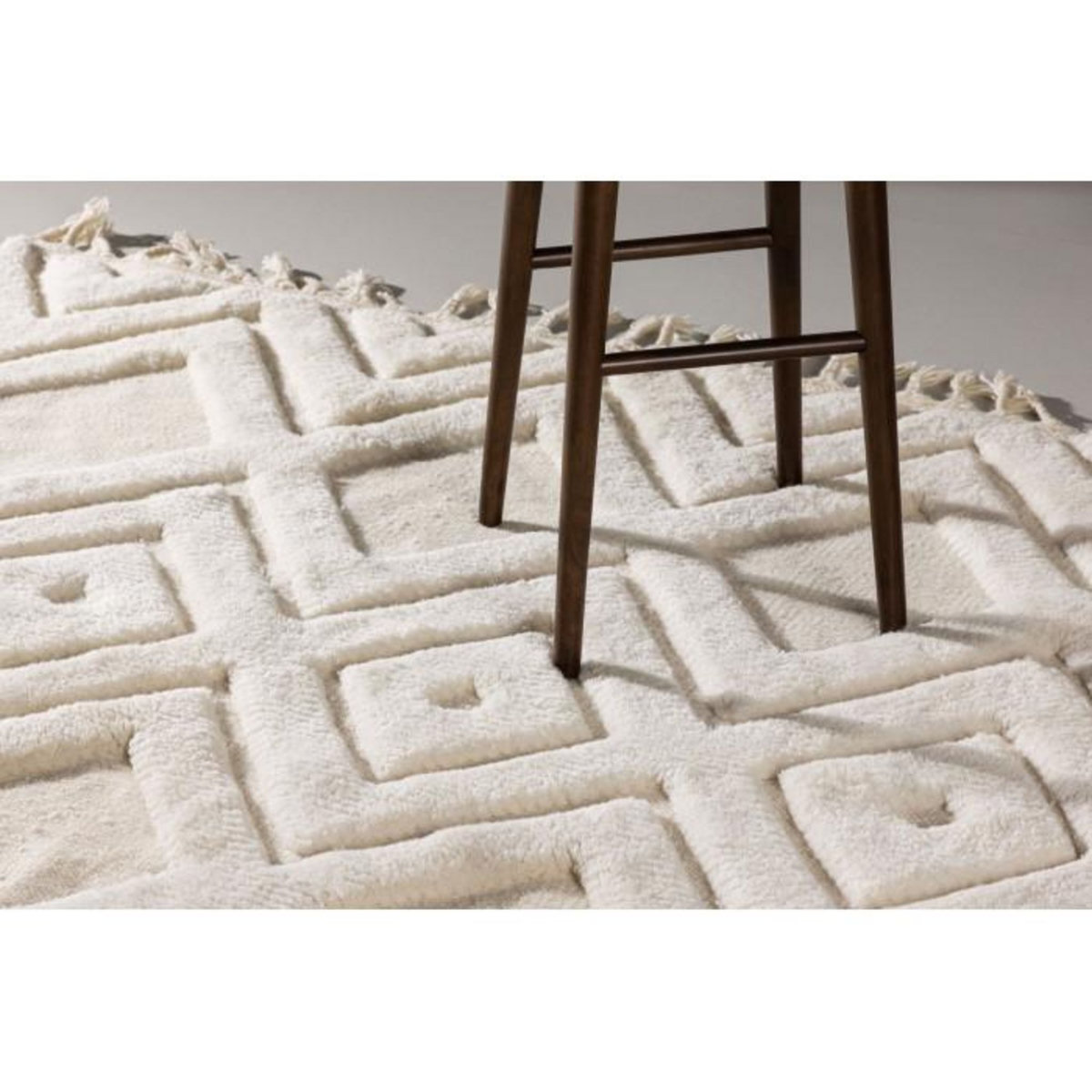 Paris Prix Tapis Déco en Laine  Dahlia  300x400cm Blanc