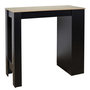 Voir la diapositive 6 : TOILINUX Table de bar mange debout Cheers avec 4 niches de rangement en MDF - Noir et Marron