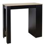 Voir la diapositive 6 : TOILINUX Table de bar mange debout Cheers avec 4 niches de rangement en MDF - Noir et Marron