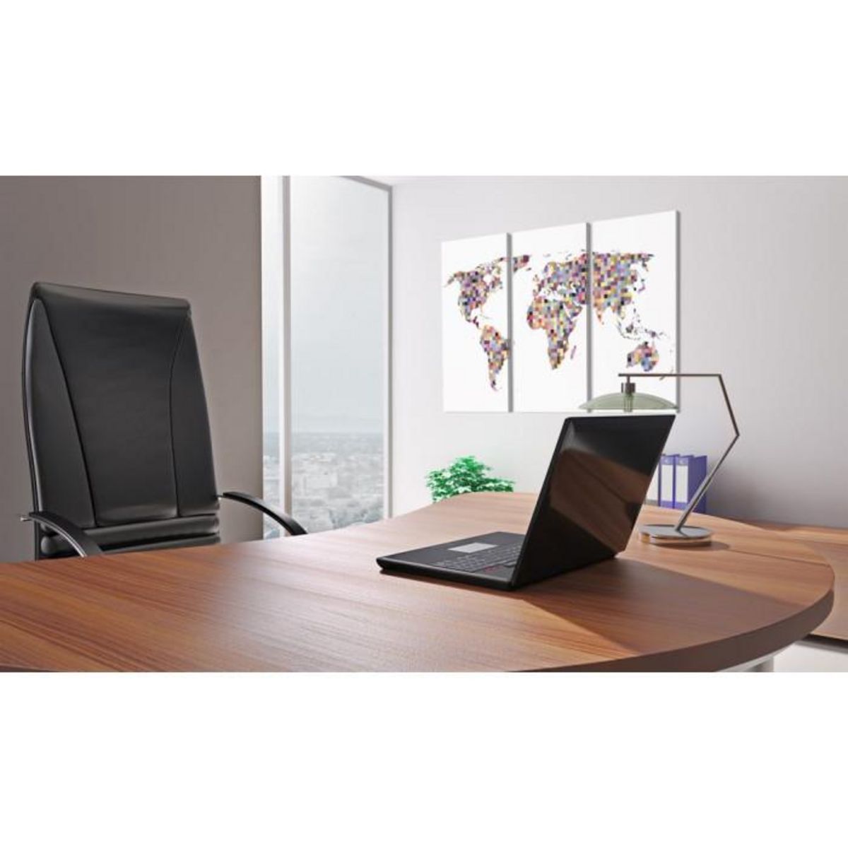 Paris Prix Tableau 3 Panneaux  Carte du Monde en Pixels