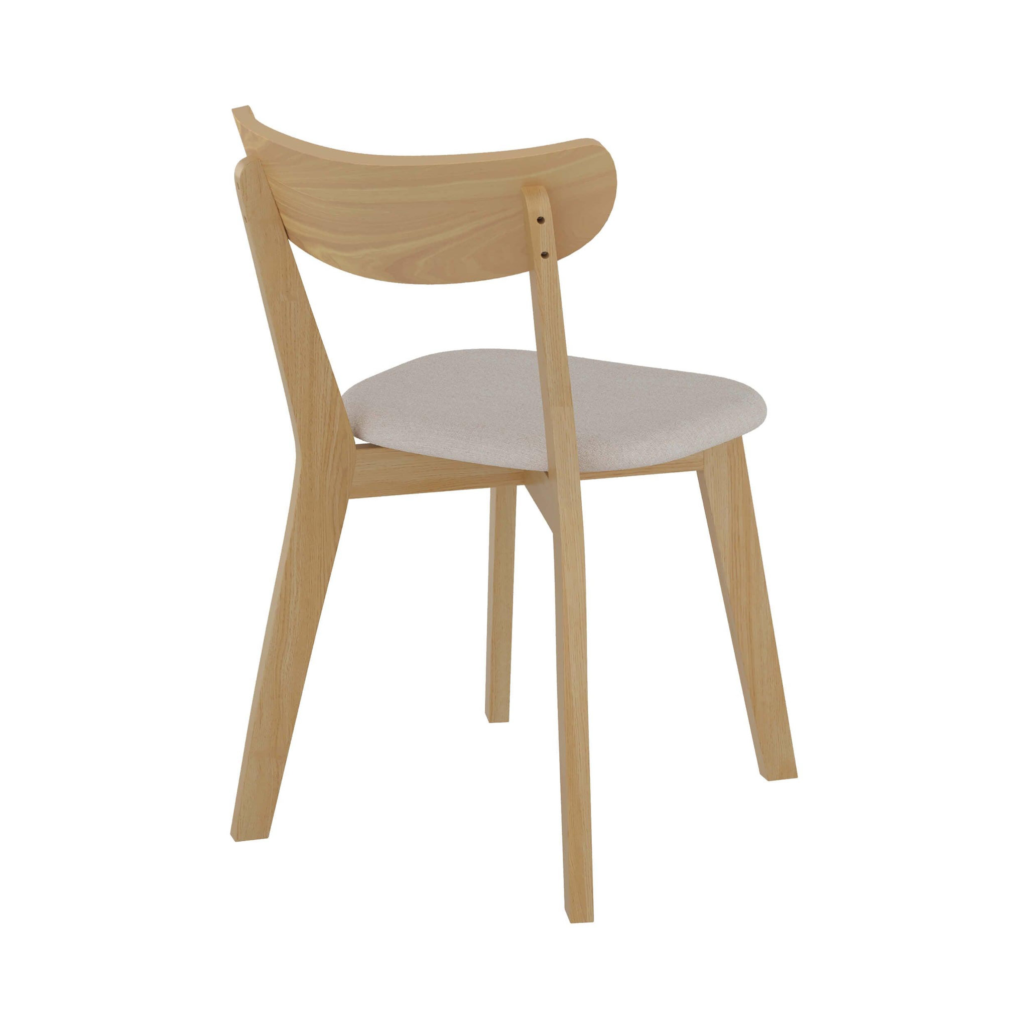 Voir la diapositive 5 : MAISON PAVANE Lot de 2 chaises en tissu beige et bois de frêne-tabata