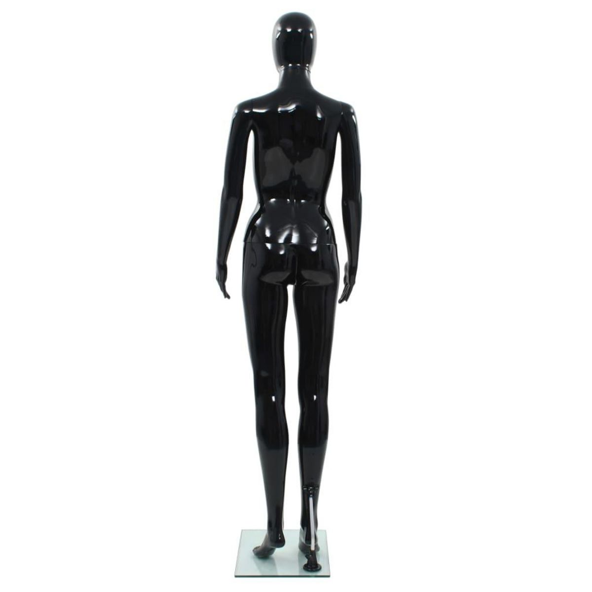 VIDAXL Mannequin femme corps complet base verre Noir brillant 175 cm