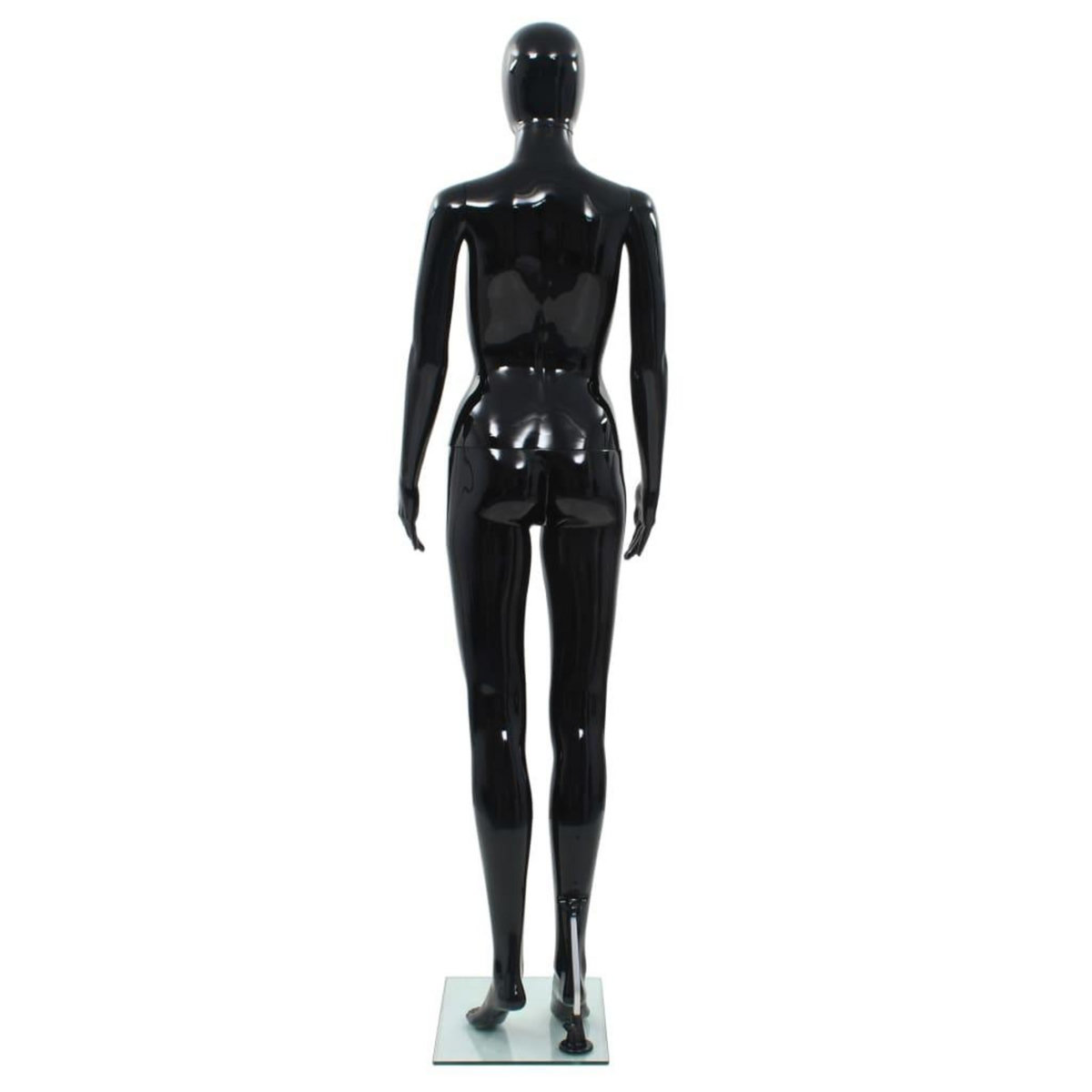 VIDAXL Mannequin femme corps complet base verre Noir brillant 175 cm